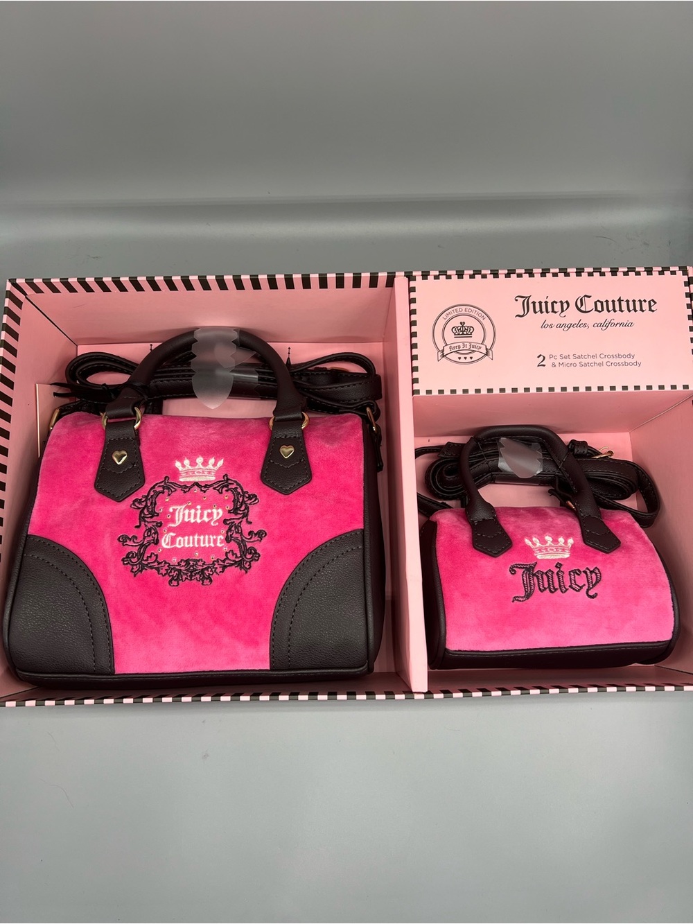 Juicy couture heritage mommy & me satchel set